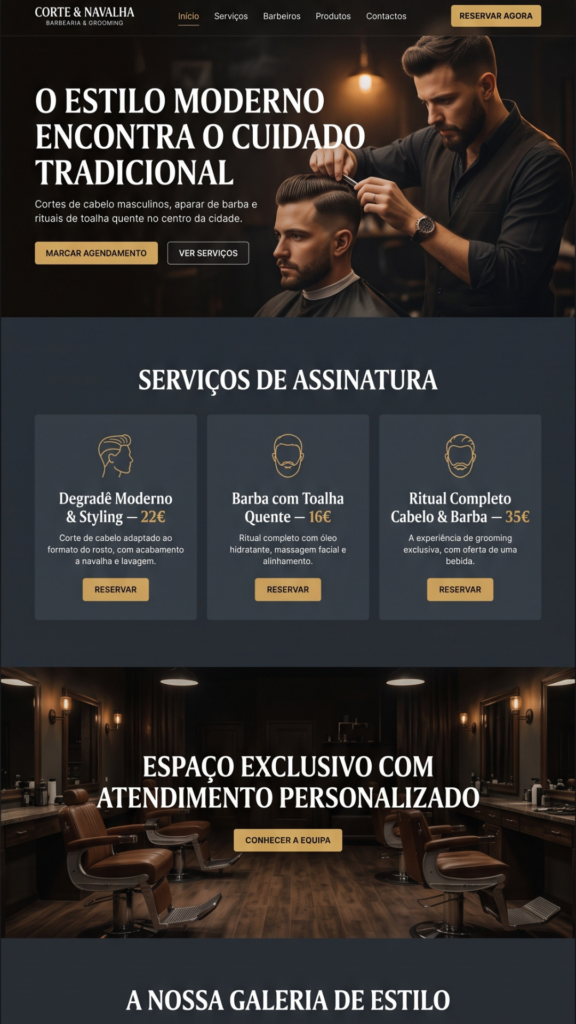 Design de interface de site para Studio de BARBEARIA & GROOMING— Digitalleke