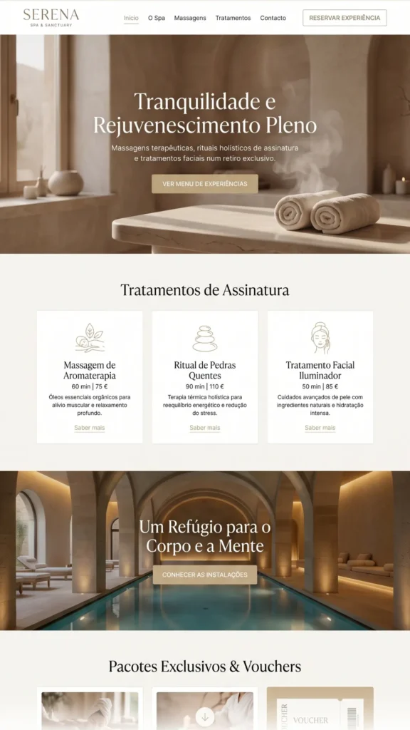 Design de interface de site para Spa e Clinicais de estética e bem estar — Digitalleke