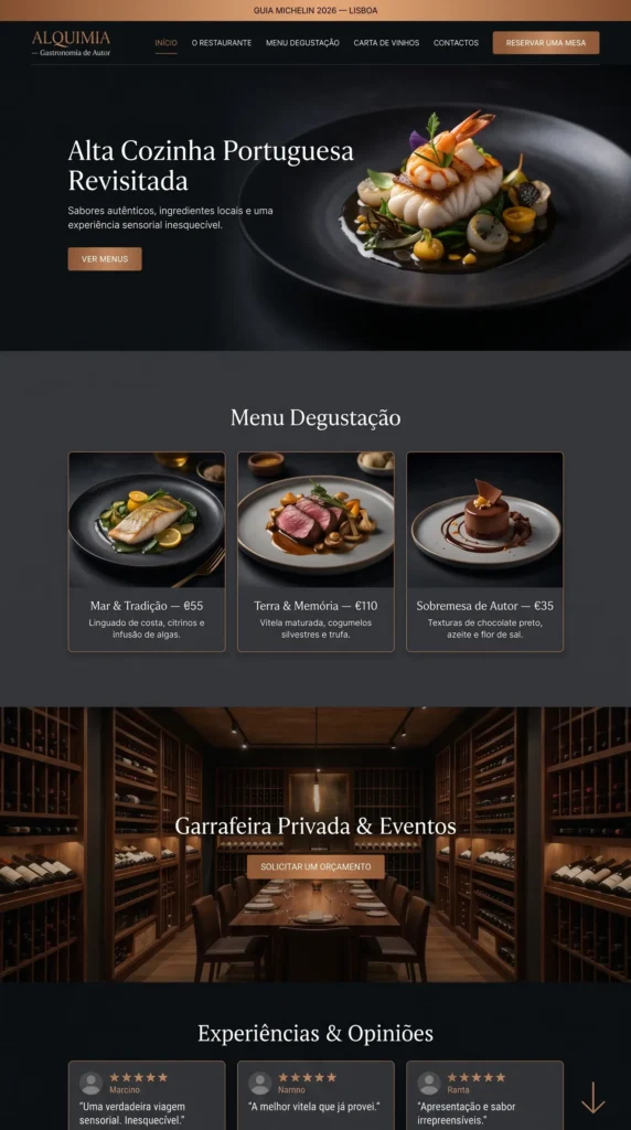 Design de interface de site para restaurantes com GASTRONOMIA DE AUTOR— Digitalleke